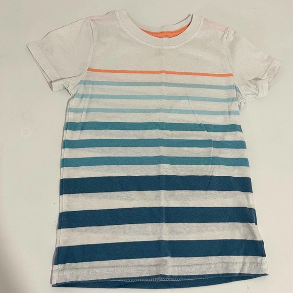 Cat & Jack Other - Cat & Jack White Blue & Orange Striped T Shirt Size 3T